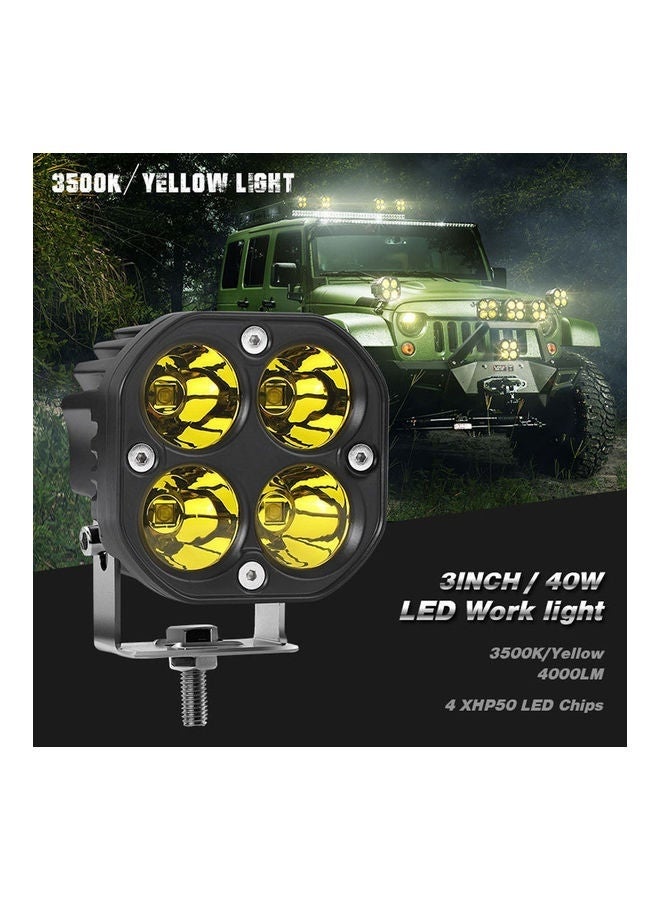 40W Waterproof LED Off-Road Fog Driving Light Yellow Colour One Pair - Image 2